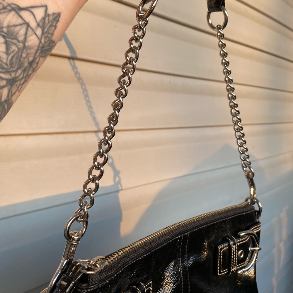Coach Soho Chain Buckle Patent Black Leather Clutch Handbag - Picture 12 of 12